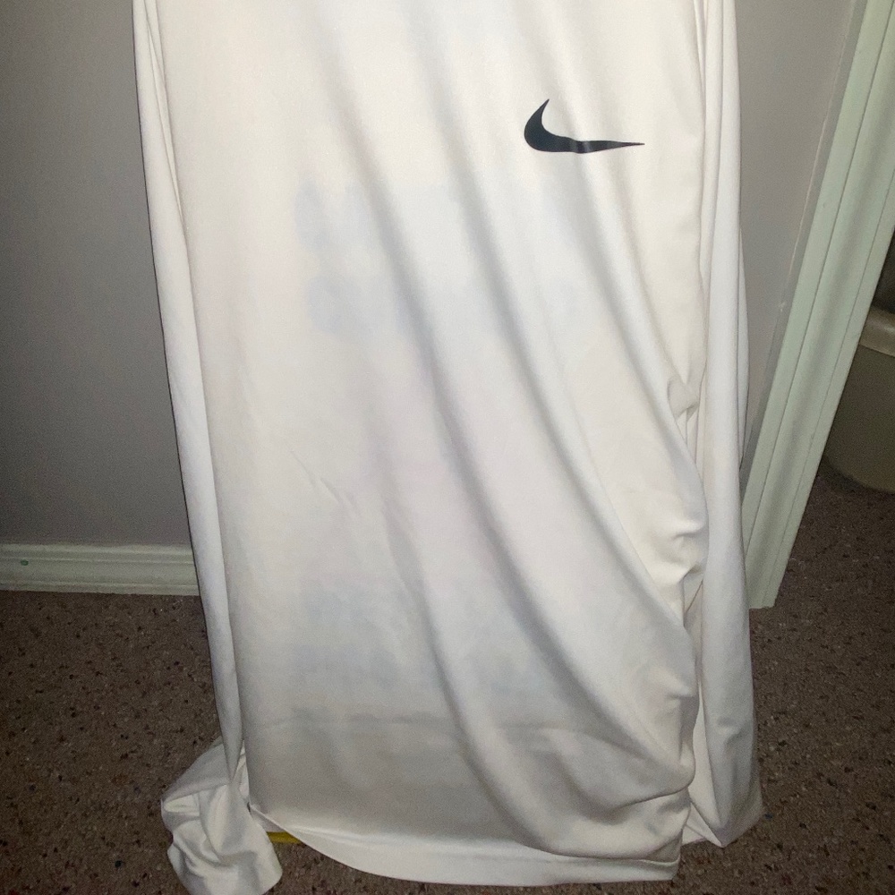 white nike dry-fit swimwear light weight active long sleeve
